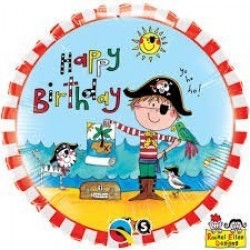 $D GLOBO 18" FOIL RND BIRTHDAY PIRATA