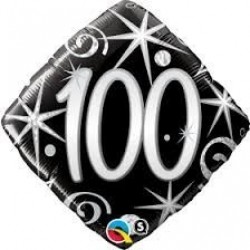 $ GLOBO 18" FOIL FORMA ROMBO NEGR N100