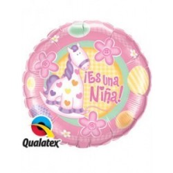 GLOBO 18" FOIL RND ES UN NIÑA PONY