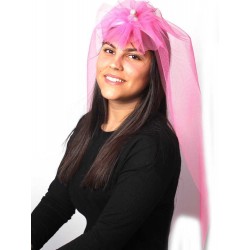 VELO NOVIA TUL FUCSIA PENE GLITTER