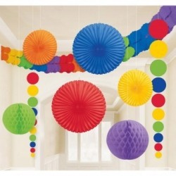   KIT 9 PZ DECORACION ARCO IRIS
