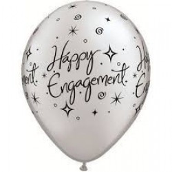$  6 GLOBO 11" LATEX H.ENGAGEMENT PLATA