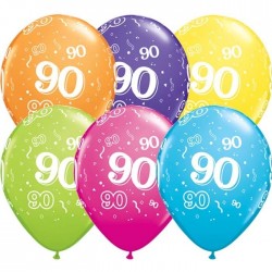 6 GLOBOS 11" LATEX  N90 COL.SUR.