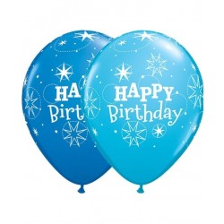 25 GLOBOS 11" H.BDAY ESTRELLA AZUL