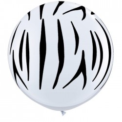 $D 2 GLOBOS JUMBO 3FT BLANCO CEBRA