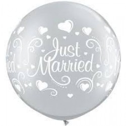 2 GLOBOS JUMBO 3FT JUST MARRIED
