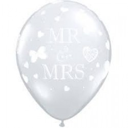 50 GLOBOS 11" LATEX TRANSPARENTE MRMRS