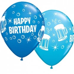 $ 25 GLOBOS 11" LATEX H.BDAY CERVEZA AZU