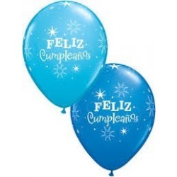 $D 50 GLOBOS 11" LATEX FELIZ CUMPLE AZUL