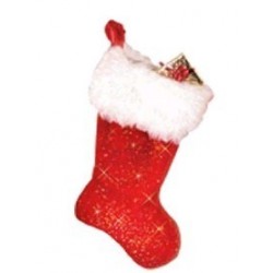 CALCETIN BOTA CON BRILLO NAVIDAD 36CMS