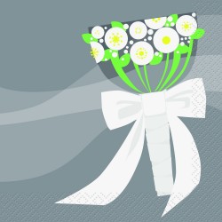  PAQ.16/U SERVILLETA BODA PLATA 25CM
