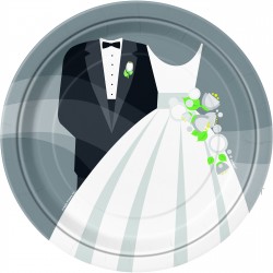  PAQ.8/U PLATO BODA PLATA 22,9CM