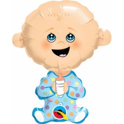 $D GLOBO 14" PALO FOIL FORMA BEBE NIÑO