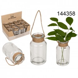 COLGANTE FLORERO CRISTAL CINTA YUTE 10CM