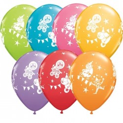 $D 6 GLOBOS 11" LATEX CIRCO COL.SUR