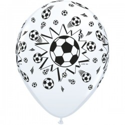 50 GLOBOS 11" LATEX  BALON FUTBOL BLANCO