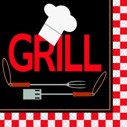  PAQ.16/U SERVILLETA BBQ GRILL 25CM