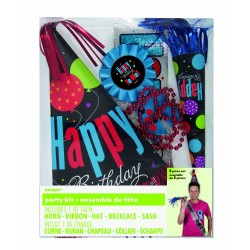 KIT 5 PIEZAS CUMPLEAÑOS ADULTO NEGRO