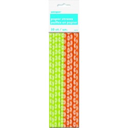 PAQ.10/U PAJITAS NARANJA/VERDE FRUTA