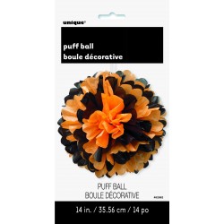 COLGANTE BOLA POMPON NEG/NAR 40.64 CM