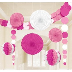 KIT 9 PZ DECORACION BABY GIRL ROSA
