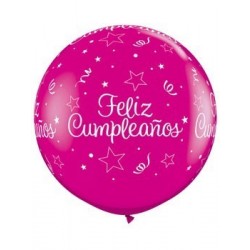 $ 2 GLOBOS JUMBO 3FT FUCSIA CUMPLEA