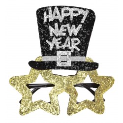 GAFAS FELIZ AÑO NUEVO GLITTER ORO