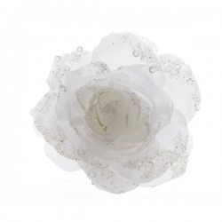 TRABA ROSA GLITTER BLANCO INVIERNO 14CM