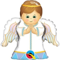GLOBO 14" PALO FOIL FORMA ANGEL NIÑO