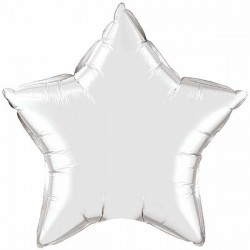   GLOBO 9" PALO FOIL ESTRELLA PLATA