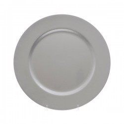 $D PLATO DECO PLASTICO GLITTER PLATA 33