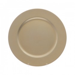 $ D PLATO DECO PLASTICO GLITTER ORO 33CM