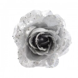 TRABA ROSA PLATA GLITTER 14CM