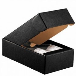 CAJA 2 BOTELLAS NEGRA 34X18,5X9CM