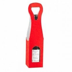 $D  CAJA 1 BOTELLA CARTON ROJA 9X41CM