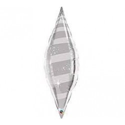 $D  GLOBO 38" FOIL LAGRIMA PLATA DESTEL