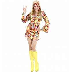  DISFRAZ T-S VESTIDO HIPPIE FLOWER