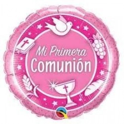 GLOBO 18" FOIL COMUNION ROSA