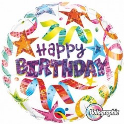 $D GLOBO 18" FOIL HOLOGRAFICO ESTRELLAS