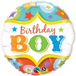 $D GLOBO 18" FOIL REDONDO BIRTHDAY BOY