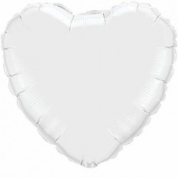   GLOBO 4" PALO FOIL CORAZON BLANCO