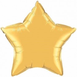 $ E   GLOBO 4" PALO FOI ESTRELLA ORO
