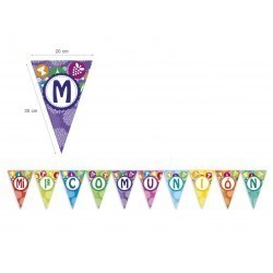 $D BANDERIN DISEÑO COMUNION 3MT 30X20CM