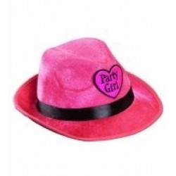 $D SOMBRERO FEDORA ROSA PARTY GIRL