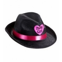 $D SOMBRERO FEDORA NEGRO PARTY GIRL