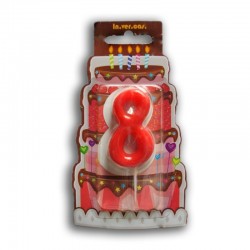 VELA N8 ROJA 7CM