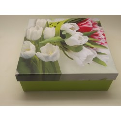 CAJA REGALO TULIPANES 8X8X4CM