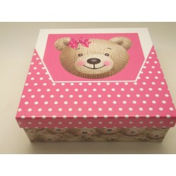 CAJA REGALO OSITO ROSA 8X8X4CM