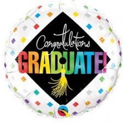 $D GLOBO 18" FOIL RND GRADUACION ROMBOS
