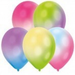  5 GLOBOS 11"  LATEX  LED MULTICOLOR